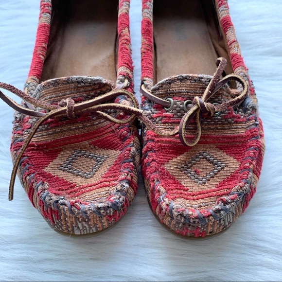 Minnetonka Baja Tapestry Moccasin Slipper Leather 6.5 - Picture 5 of 12